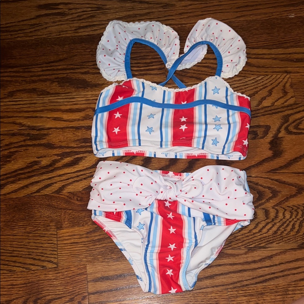 SweetHoney Red, White, and Blue Kids Swim Bikini